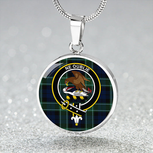 Graham of Menteith #2 Tartan Crest Circle Necklace