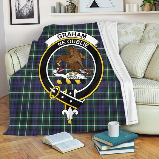 Graham of Montrose Modern Tartan Crest Premium Blanket