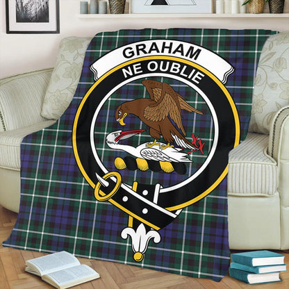 Graham of Montrose Modern Tartan Crest Premium Blanket