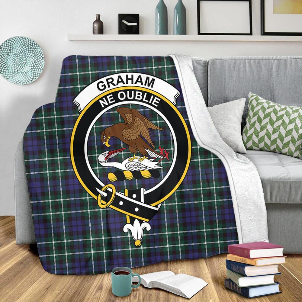 Graham of Montrose Modern Tartan Crest Premium Blanket