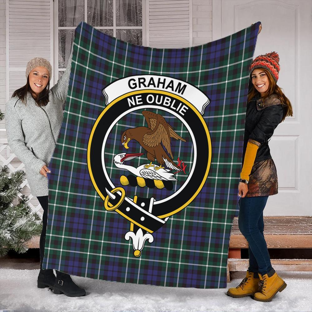 Graham of Montrose Modern Tartan Crest Premium Blanket