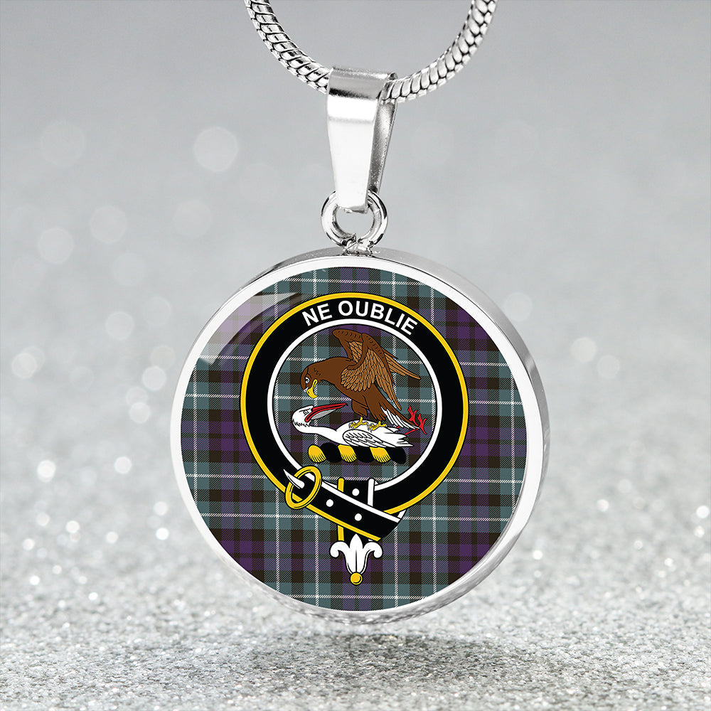 Graham of Montrose Weathered Tartan Crest Circle Necklace