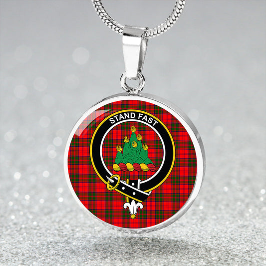 Grant Modern Tartan Crest Circle Necklace