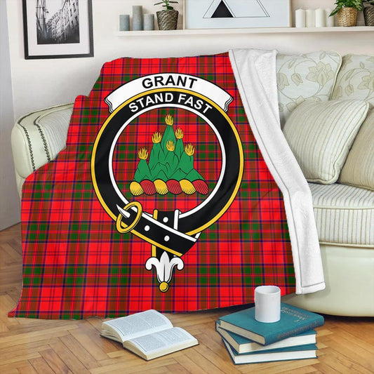 Grant Modern Tartan Crest Premium Blanket