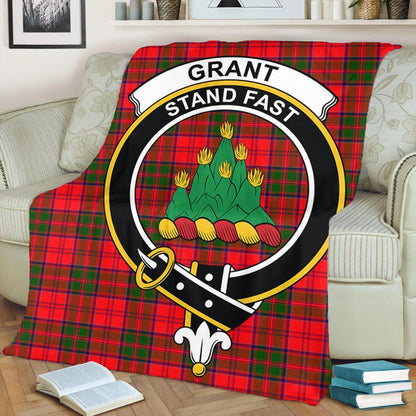 Grant Modern Tartan Crest Premium Blanket