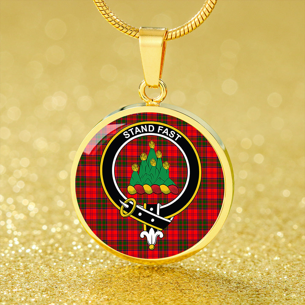 Grant Modern Tartan Crest Circle Necklace