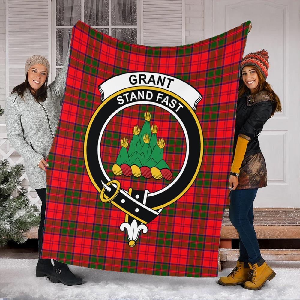 Grant Modern Tartan Crest Premium Blanket