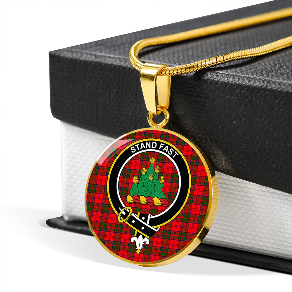 Grant Modern Tartan Crest Circle Necklace