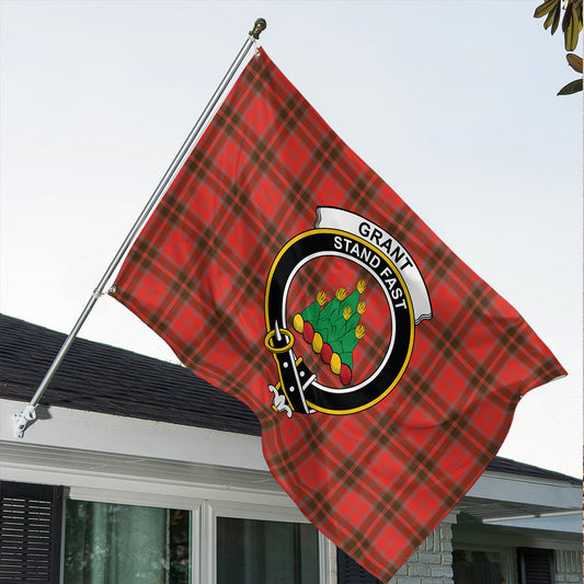 Grant Weathered Tartan Classic Crest House Flag