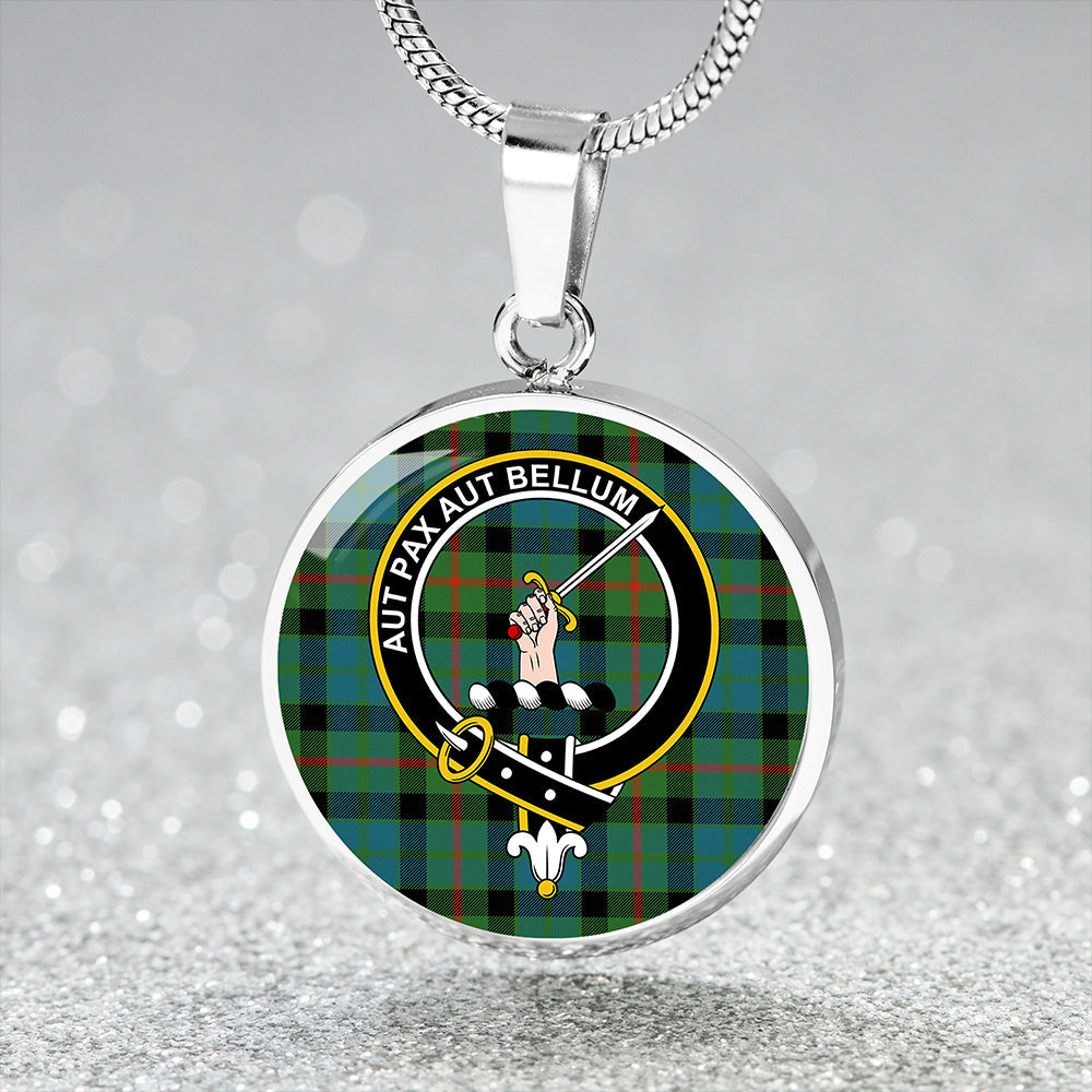 Gunn Ancient Tartan Crest Circle Necklace