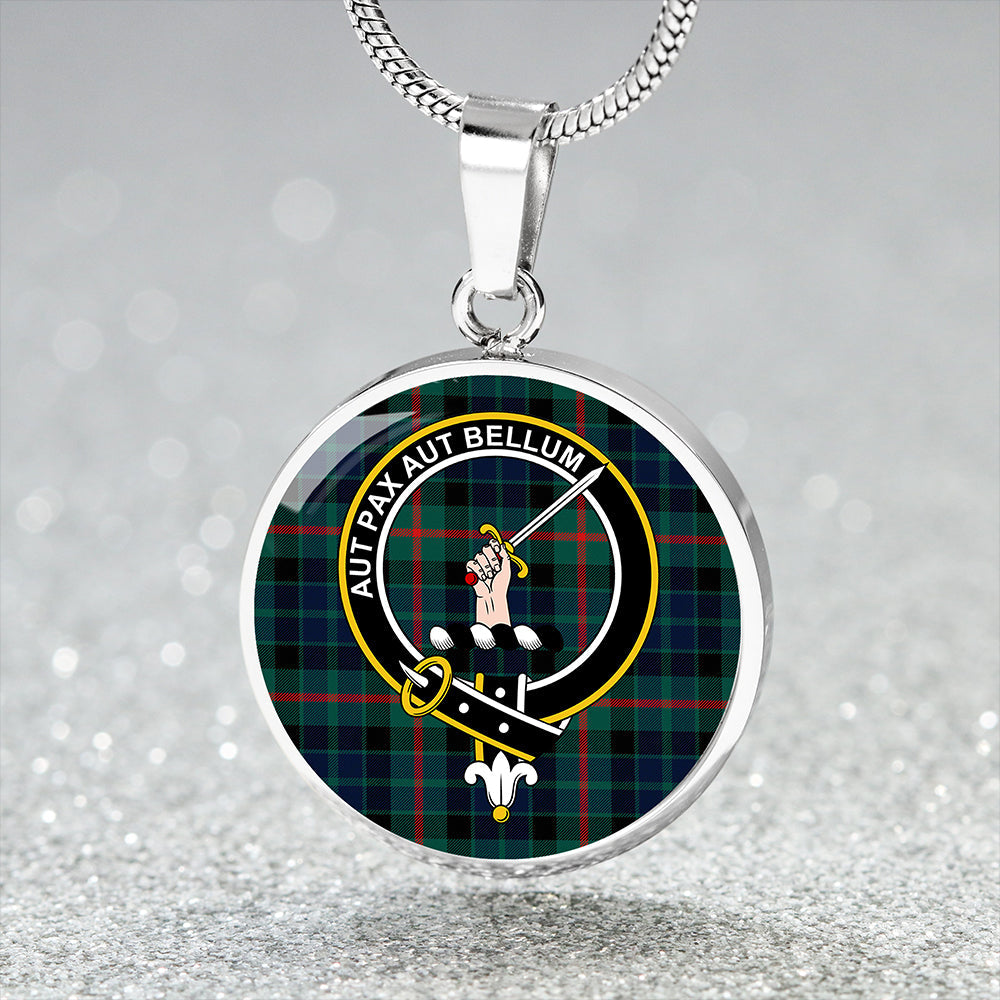 Gunn Modern Tartan Crest Circle Necklace