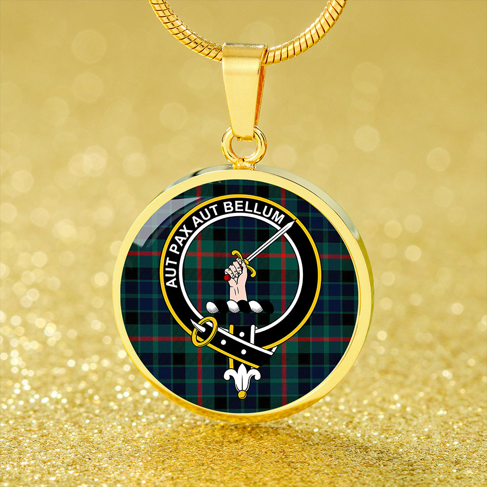 Gunn Modern Tartan Crest Circle Necklace
