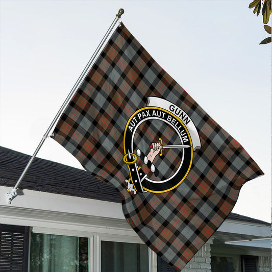 Gunn Weathered Tartan Classic Crest House Flag