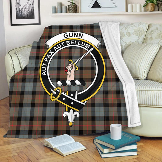 Gunn Weathered Tartan Crest Premium Blanket