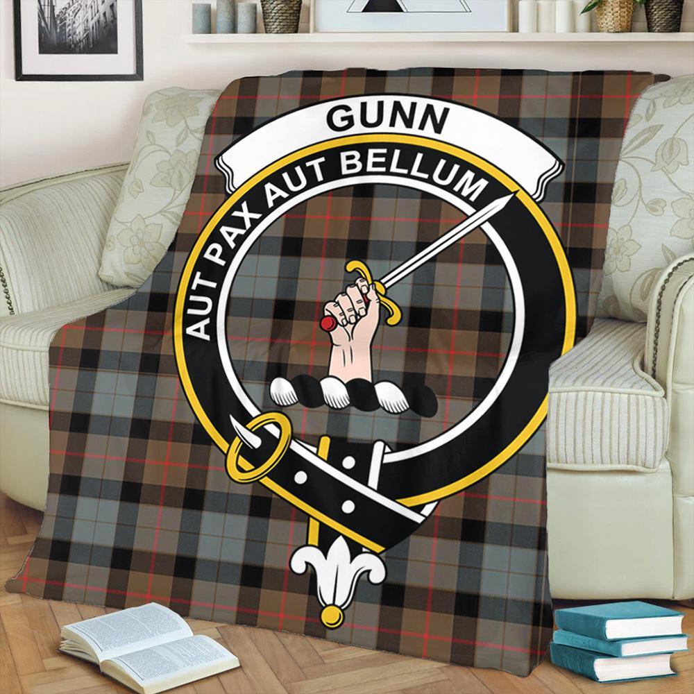 Gunn Weathered Tartan Crest Premium Blanket