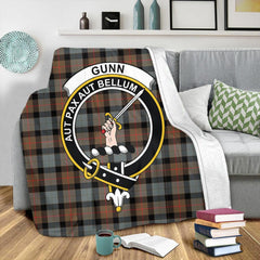 Gunn Weathered Tartan Crest Premium Blanket
