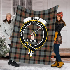 Gunn Weathered Tartan Crest Premium Blanket