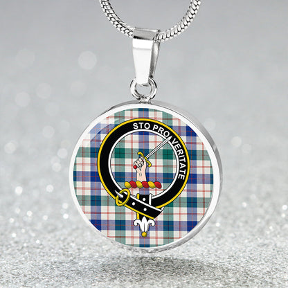 Guthrie Dress Modern Tartan Crest Circle Necklace