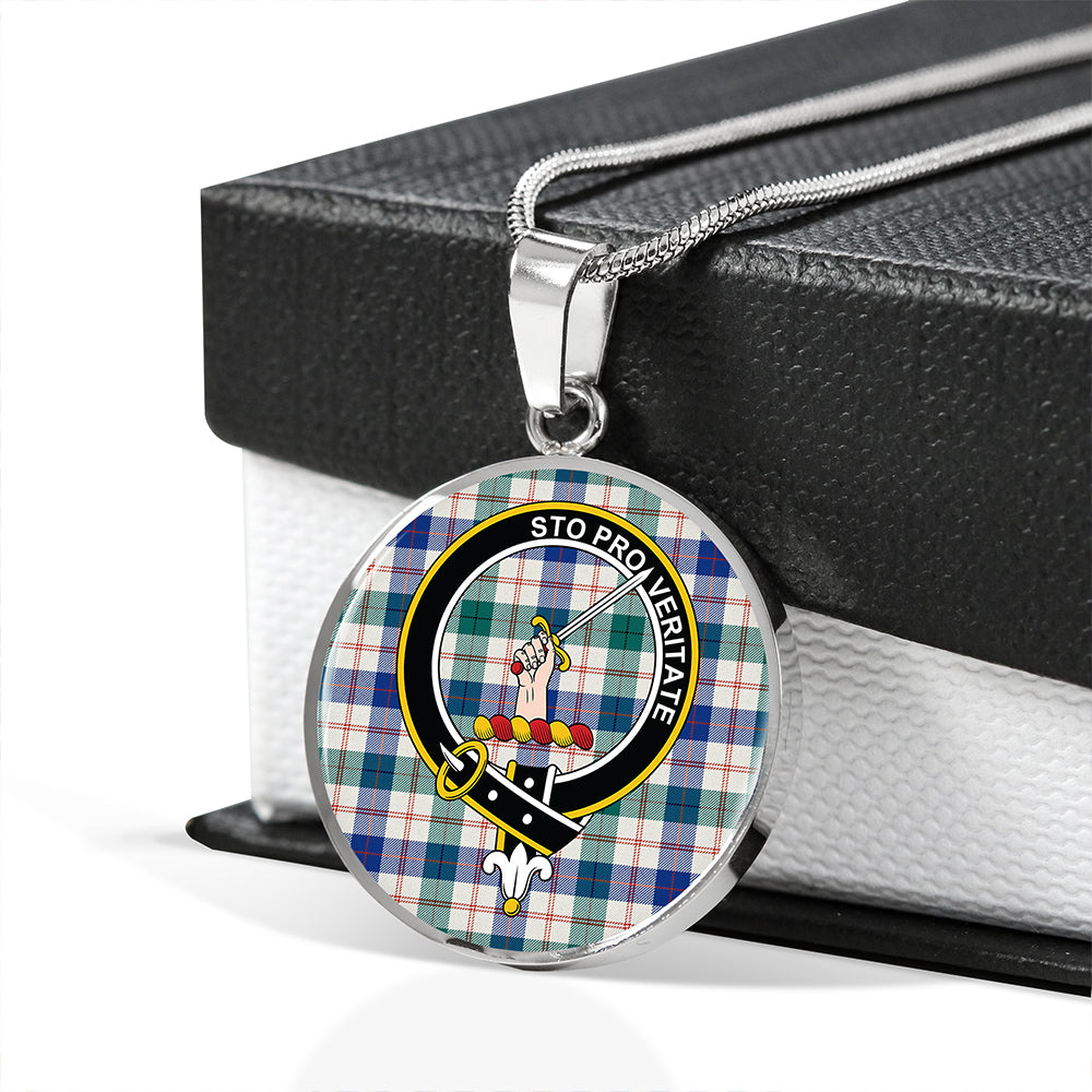 Guthrie Dress Modern Tartan Crest Circle Necklace