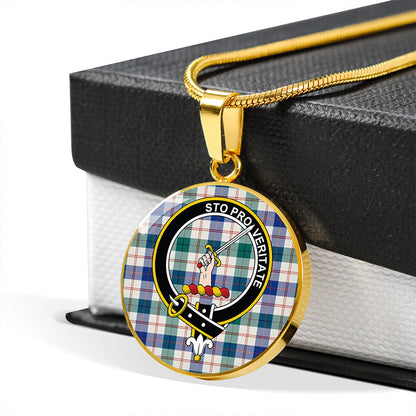 Guthrie Dress Modern Tartan Crest Circle Necklace