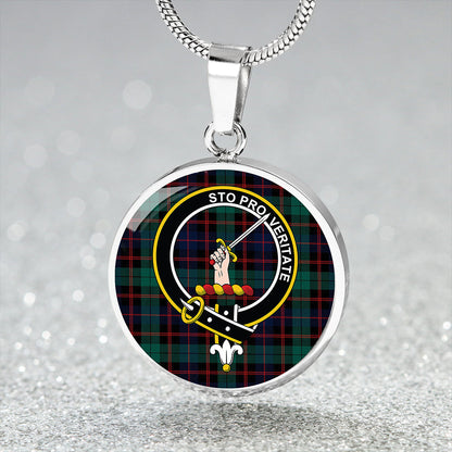 Guthrie Modern Tartan Crest Circle Necklace