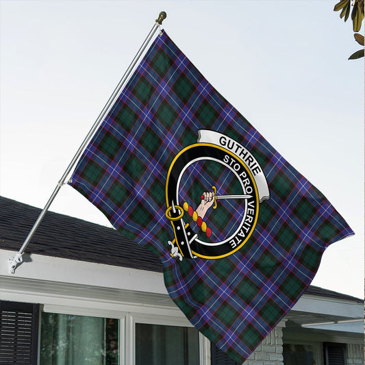 Guthrie Modern Tartan Classic Crest House Flag