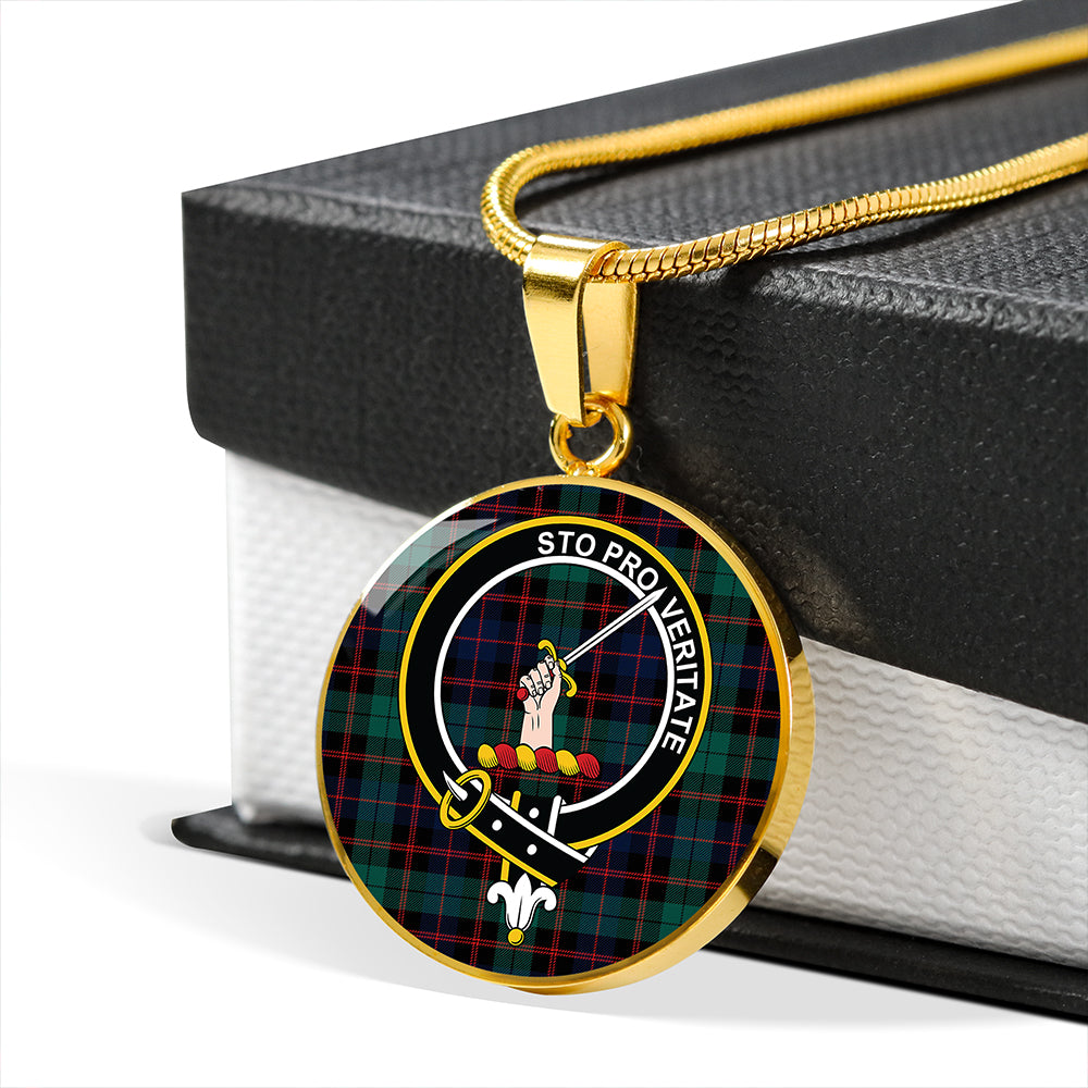 Guthrie Modern Tartan Crest Circle Necklace