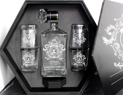 Guthrie Tartan Clan Decanter Set