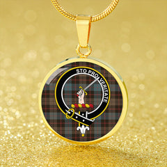 Guthrie Weathered Tartan Crest Circle Necklace