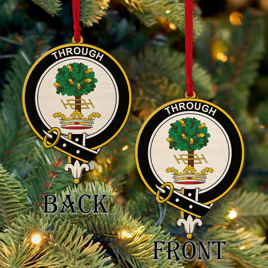 Hamilton Tartan Crest Wood Acrylic Ornament