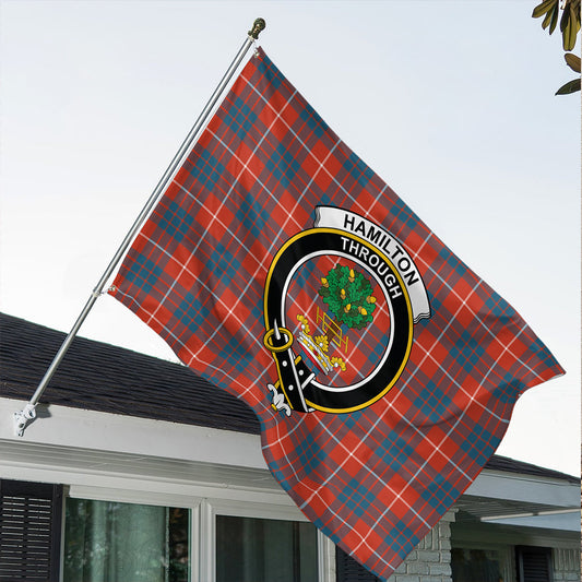 Hamilton Ancient Tartan Classic Crest House Flag