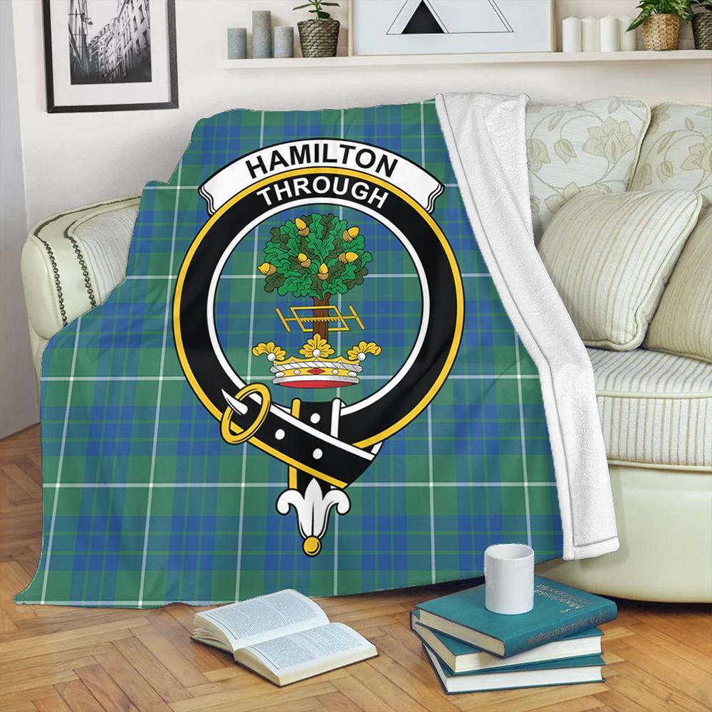 Hamilton Hunting Ancient Tartan Crest Premium Blanket