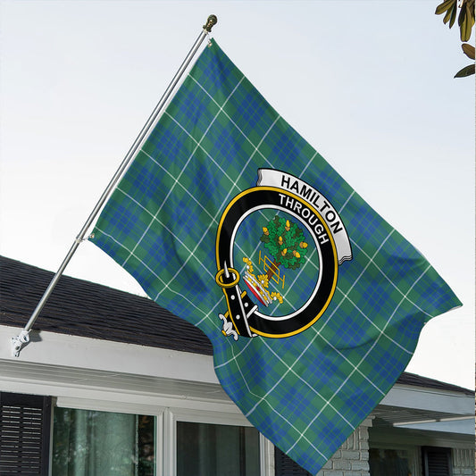 Hamilton Hunting Ancient Tartan Classic Crest House Flag