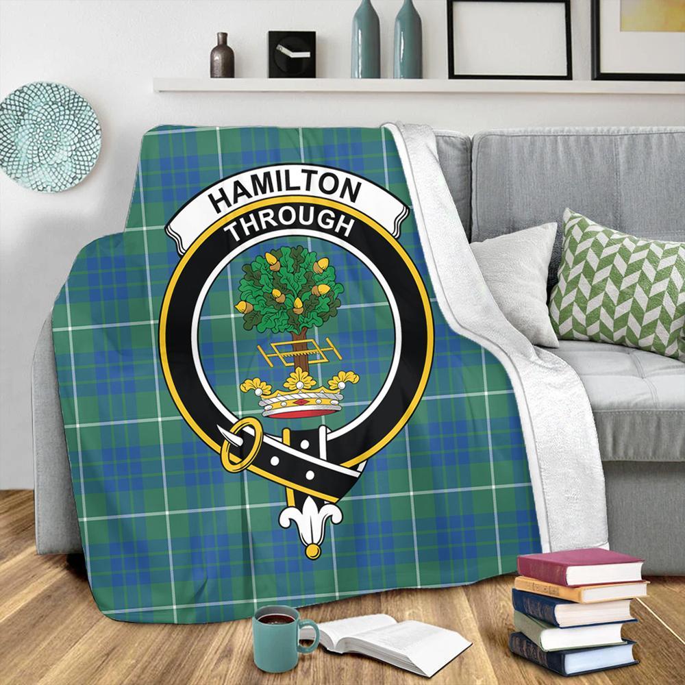 Hamilton Hunting Ancient Tartan Crest Premium Blanket