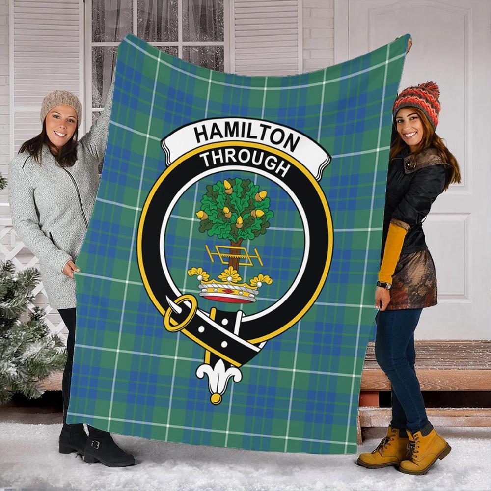 Hamilton Hunting Ancient Tartan Crest Premium Blanket