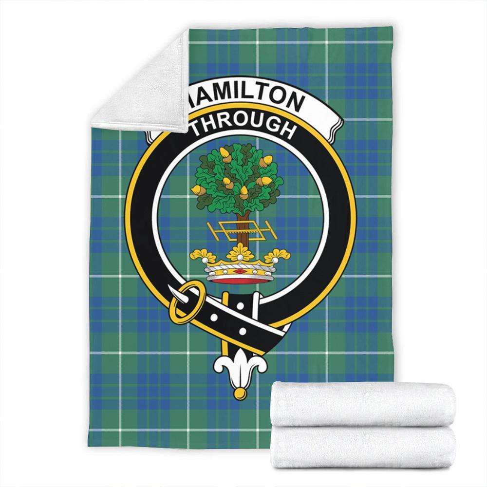 Hamilton Hunting Ancient Tartan Crest Premium Blanket