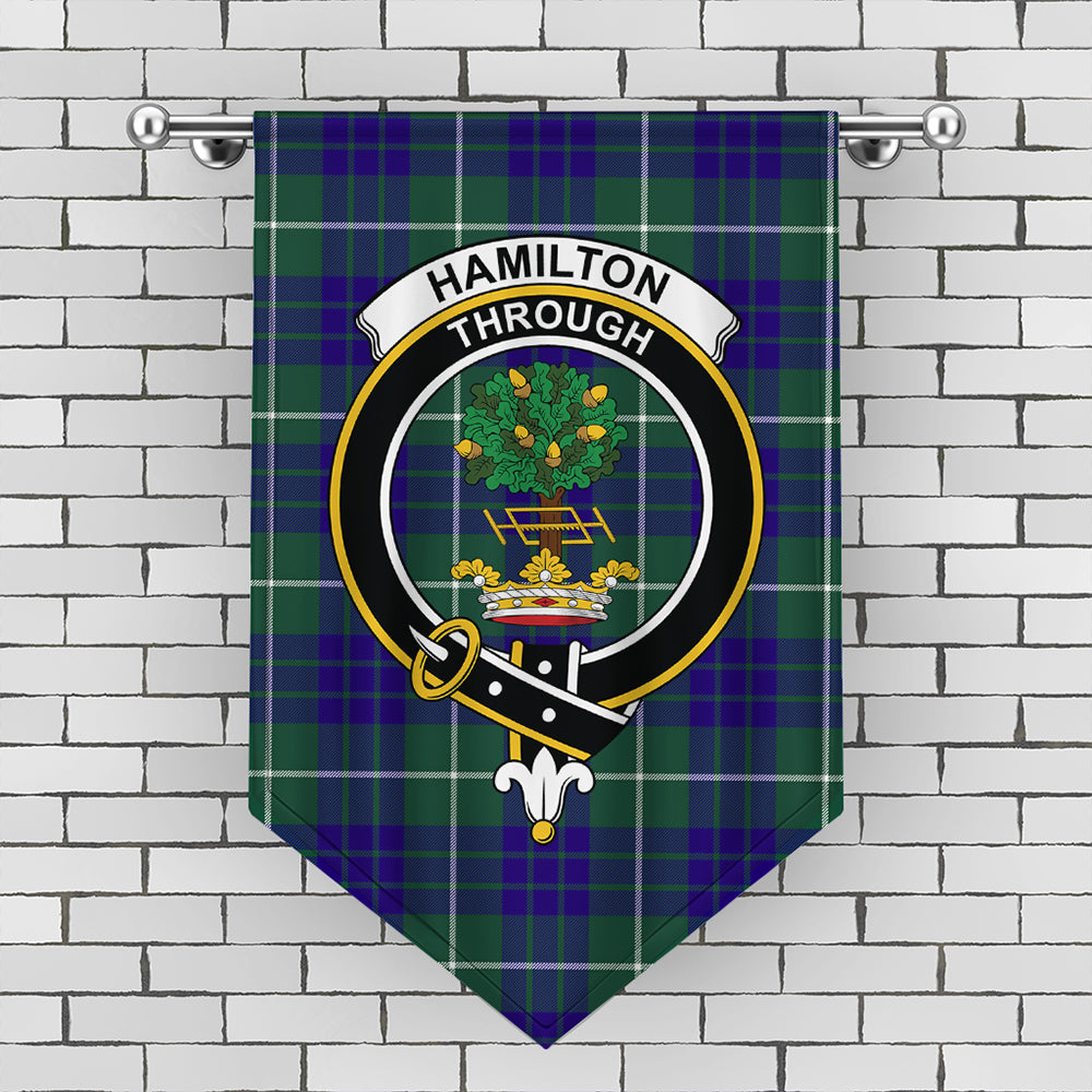 Hamilton Hunting Modern Tartan Crest Gonfalon