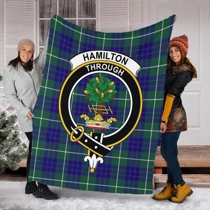 Hamilton Hunting Modern Tartan Crest Premium Blanket