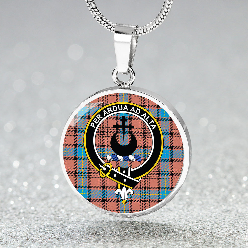 Hannay Dress (Haney Dress) Modern Tartan Crest Circle Necklace