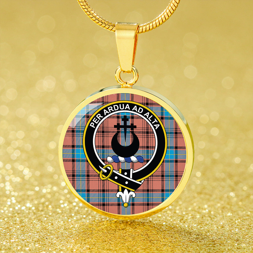 Hannay Dress (Haney Dress) Modern Tartan Crest Circle Necklace