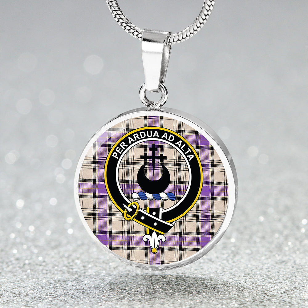 Hannay (Haney) (Hanna of Sorbie) Ancient Tartan Crest Circle Necklace