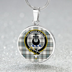 Hannay (Haney) (Hanna of Sorbie) Weathered Tartan Crest Circle Necklace
