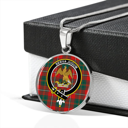 Hay Modern Tartan Crest Circle Necklace