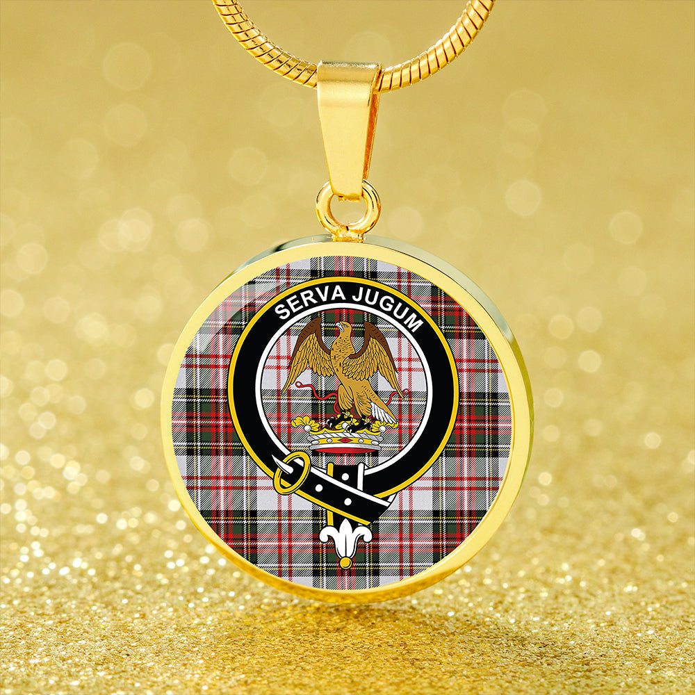 Hay #3 Modern Tartan Crest Circle Necklace