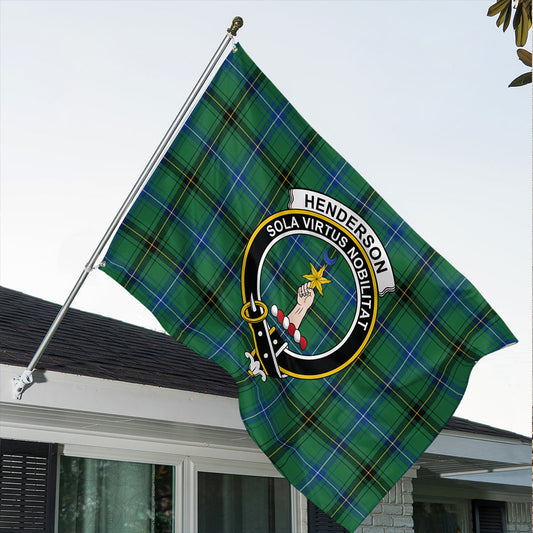 Henderson Ancient Tartan Classic Crest House Flag