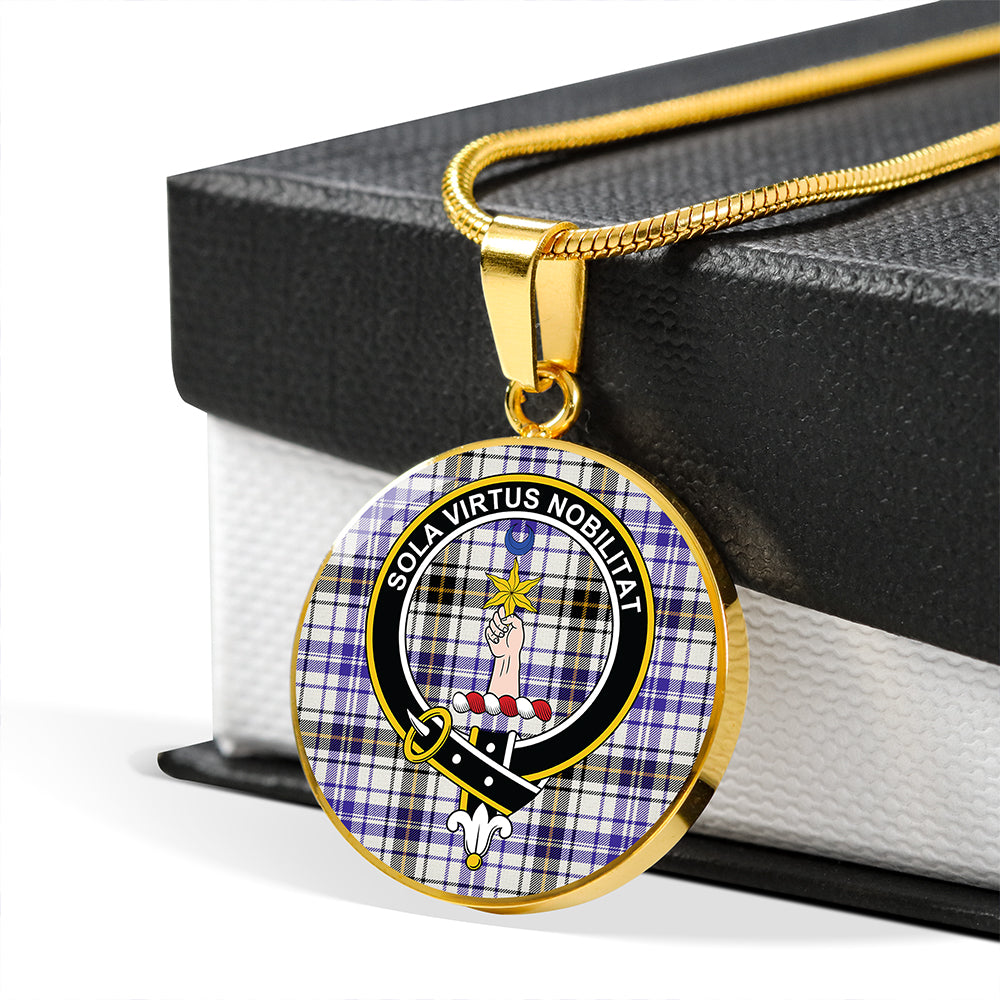 Henderson Dress Modern Tartan Crest Circle Necklace