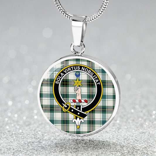 Henderson Dress #2 Modern Tartan Crest Circle Necklace