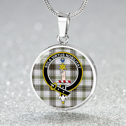 Henderson Dress #2 Weathered Tartan Crest Circle Necklace