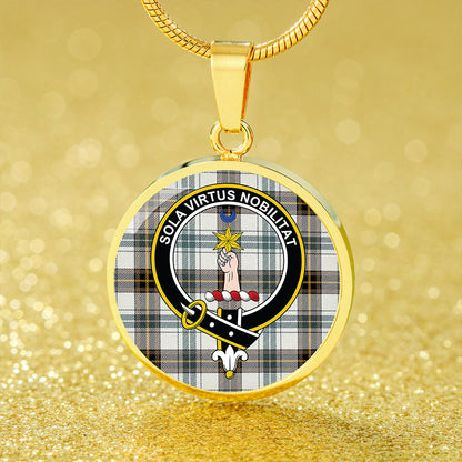 Henderson Dress #3 Weathered Tartan Crest Circle Necklace