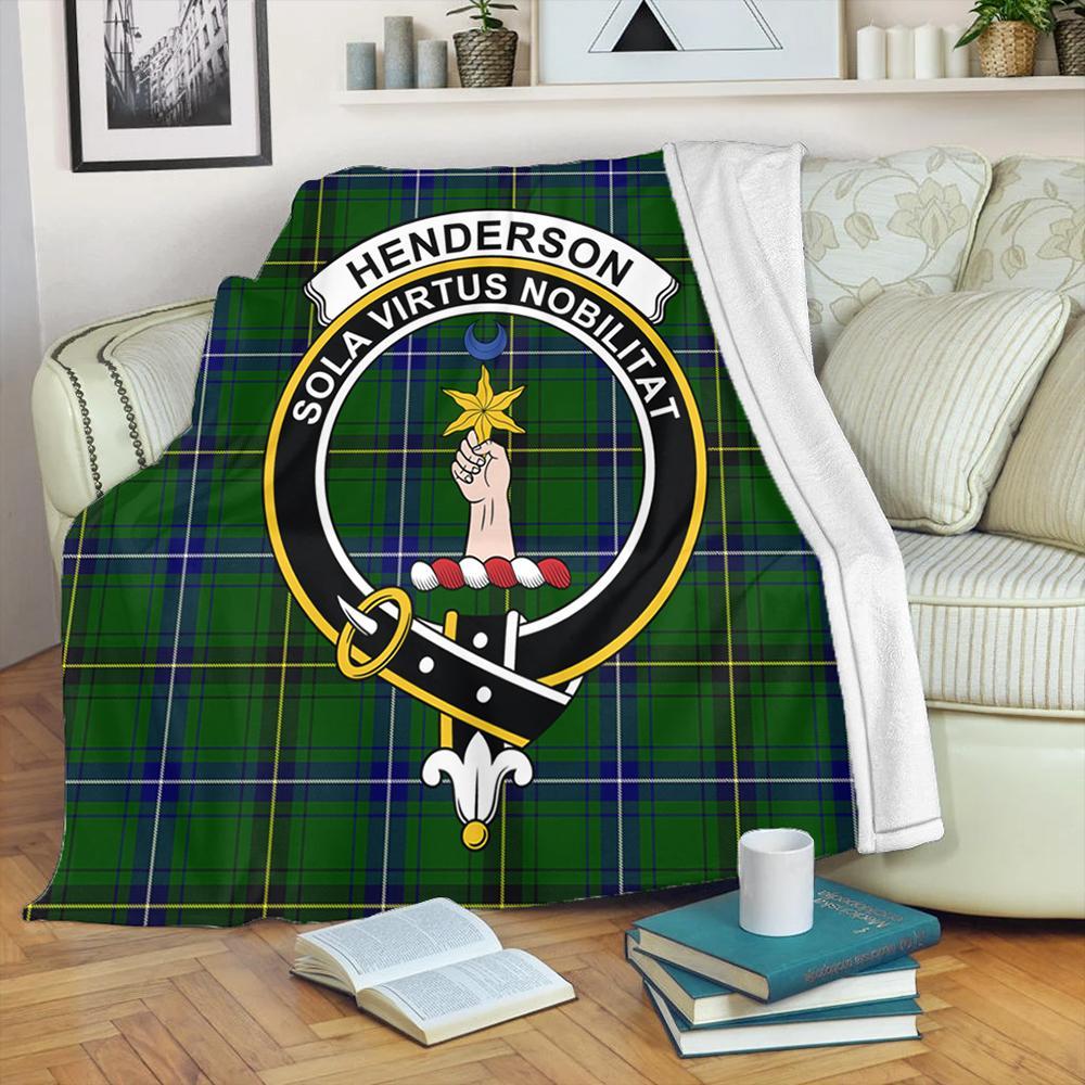 Henderson Modern Tartan Crest Premium Blanket